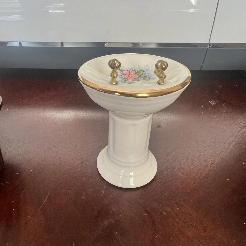 Dollhouse Miniatures Bathroom Porcelain Sink Vintage